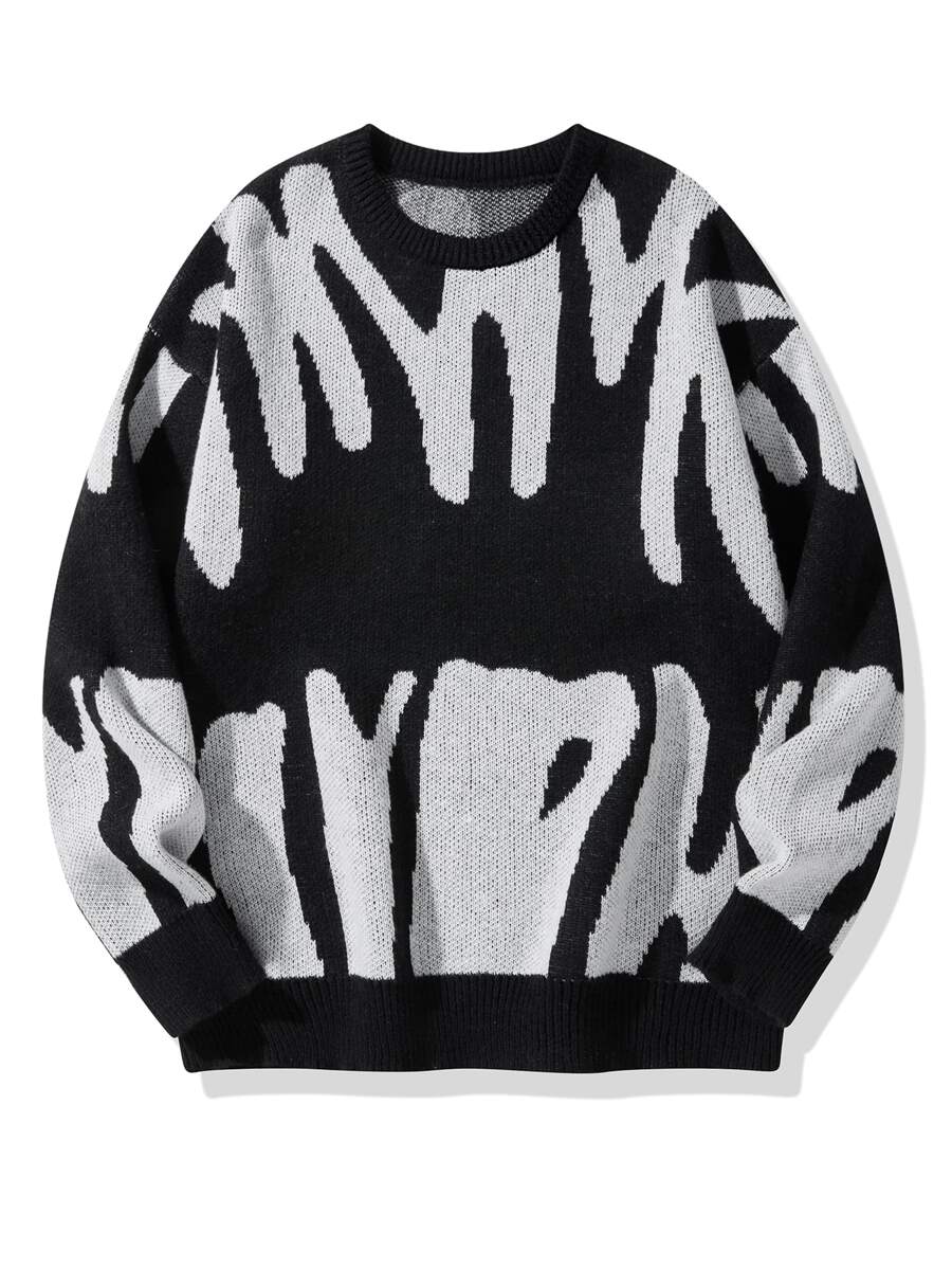 Manfinity Hypemode Casual men's sweater with Round neck, Long Sleeves, and Graphic detail