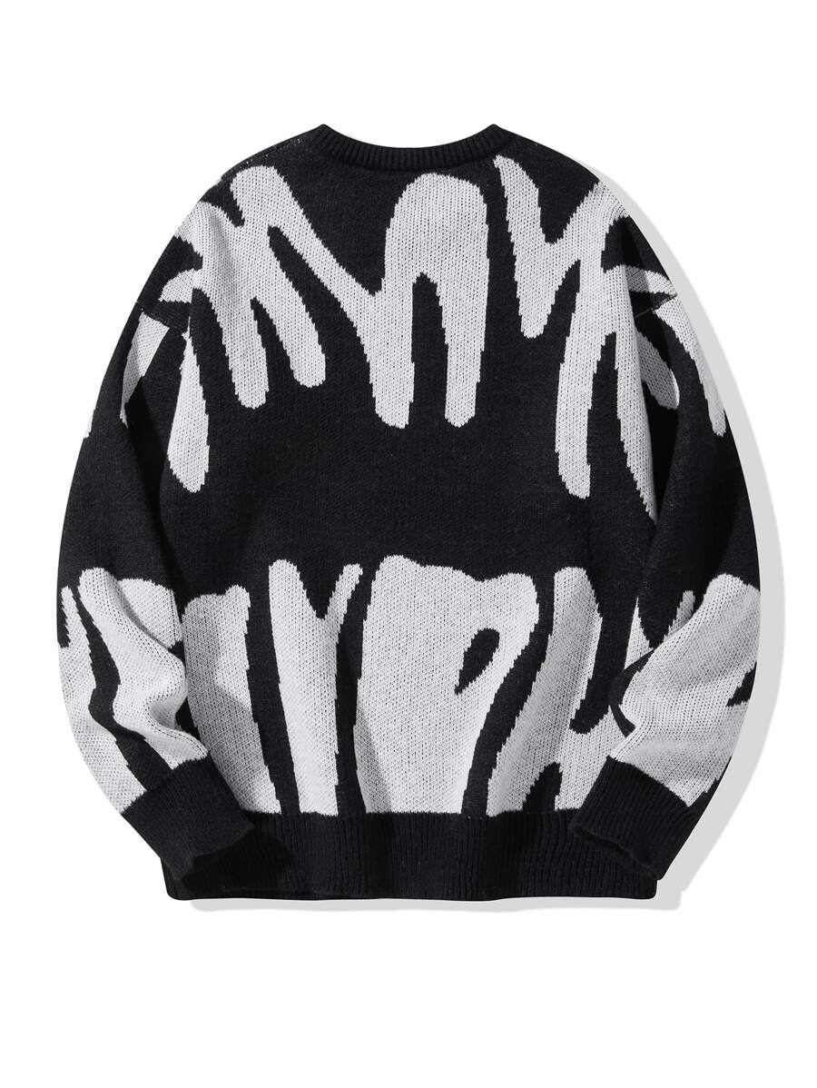 Manfinity Hypemode Casual men's sweater with Round neck, Long Sleeves, and Graphic detail