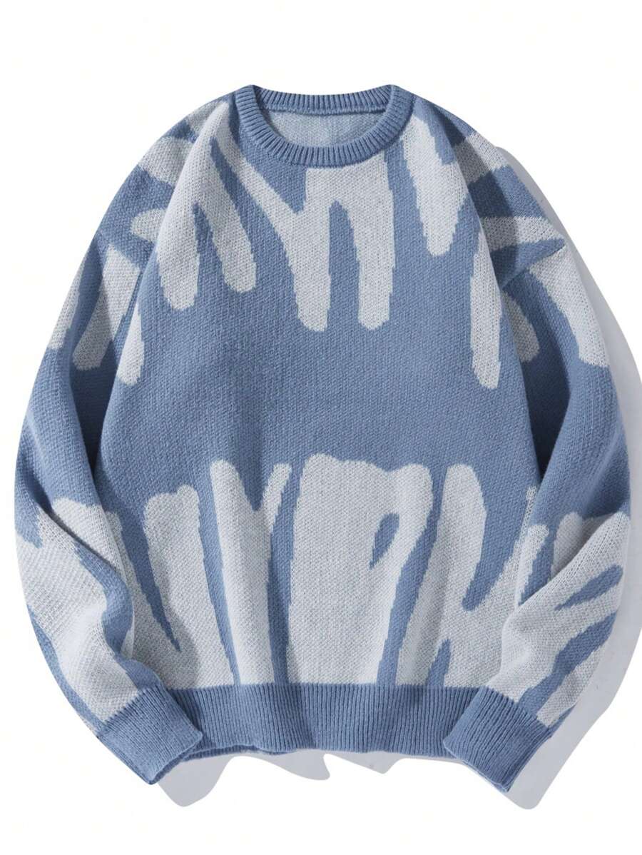 Manfinity Hypemode Casual men's sweater with Round neck, Long Sleeves, and Graphic detail