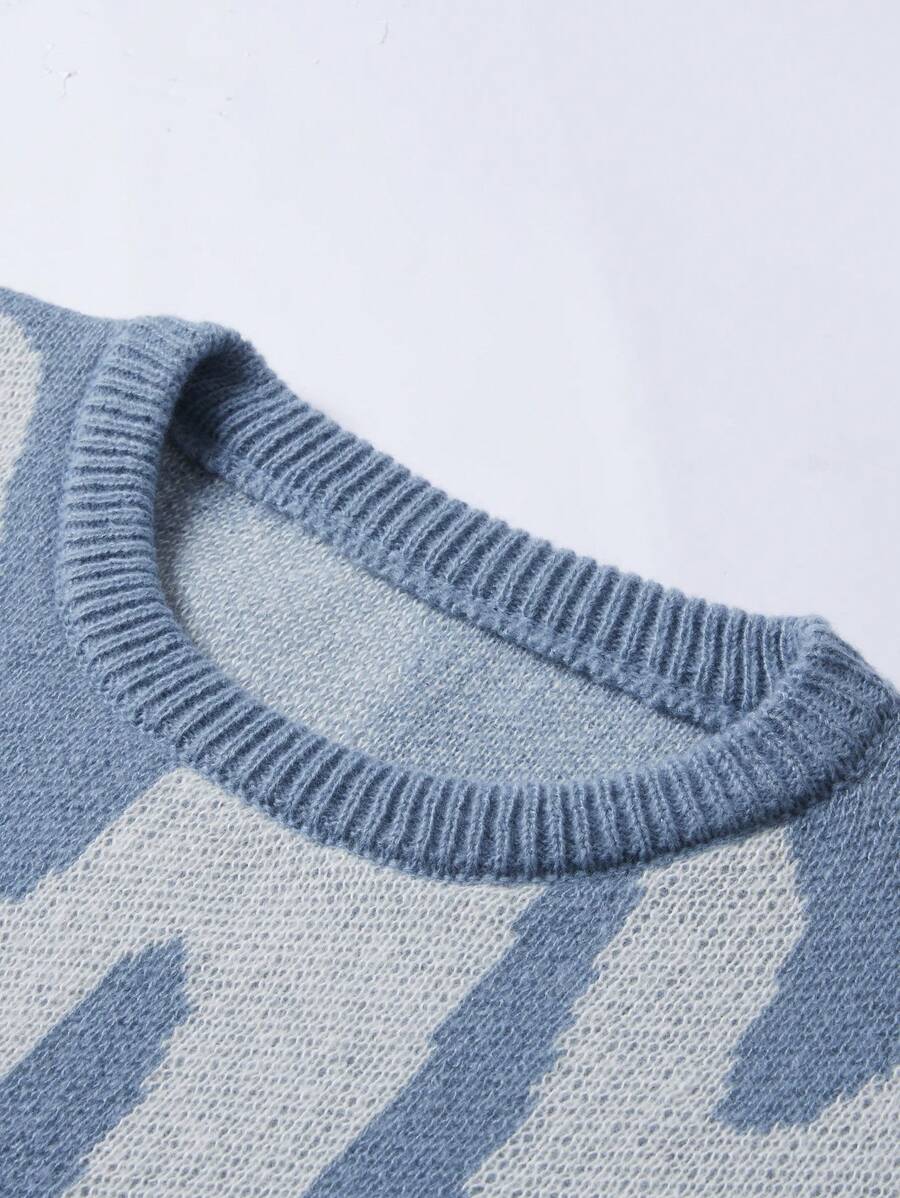 Manfinity Hypemode Casual men's sweater with Round neck, Long Sleeves, and Graphic detail