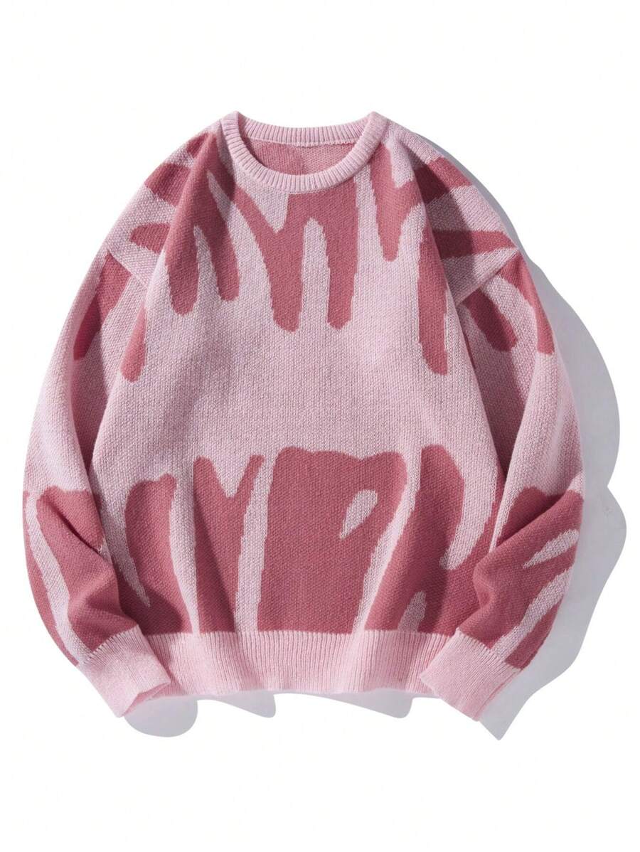 Manfinity Hypemode Casual men's sweater with Round neck, Long Sleeves, and Graphic detail