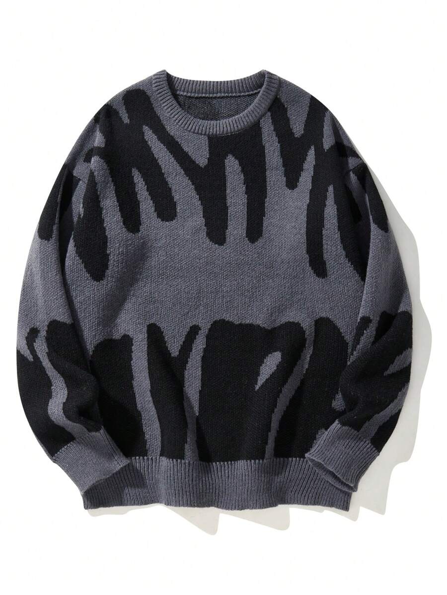 Manfinity Hypemode Casual men's sweater with Round neck, Long Sleeves, and Graphic detail