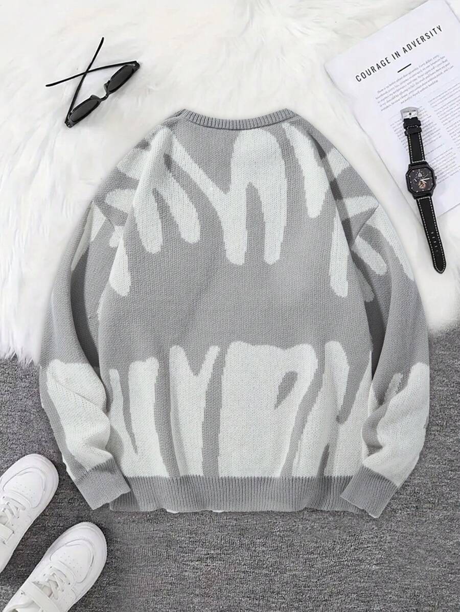 Manfinity Hypemode Casual men's sweater with Round neck, Long Sleeves, and Graphic detail
