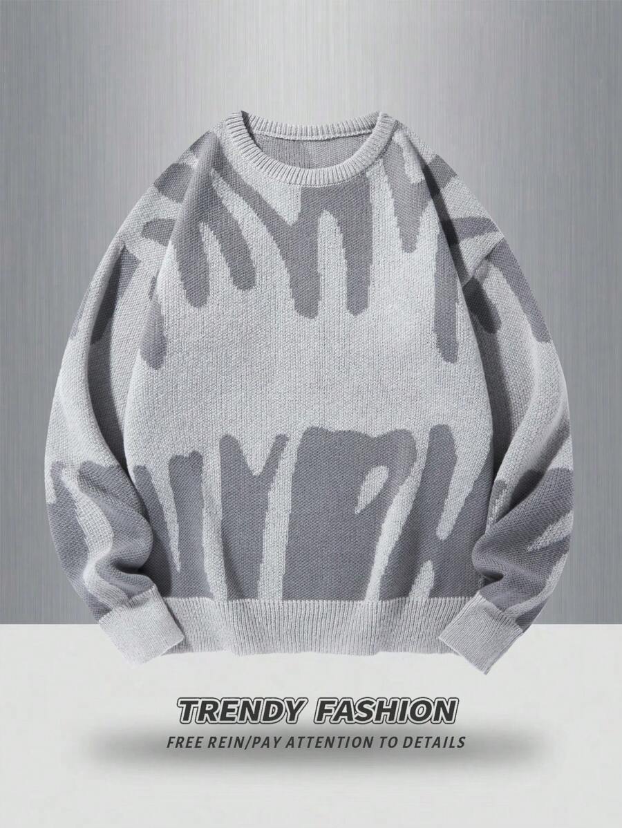 Manfinity Hypemode Casual men's sweater with Round neck, Long Sleeves, and Graphic detail