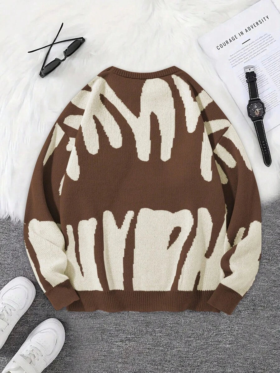 Manfinity Hypemode Casual men's sweater with Round neck, Long Sleeves, and Graphic detail