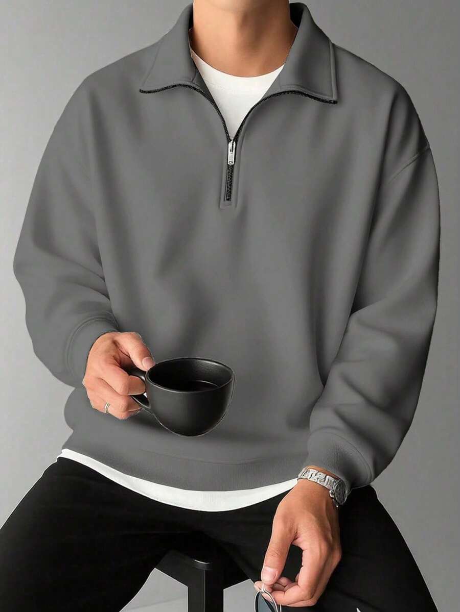 Dylan Solid Casual Zip Sweatshirt