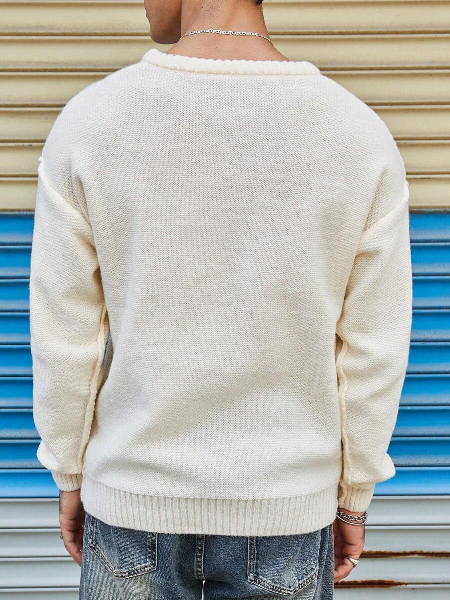Manfinity Hypemode Casual men's sweater with Round neck, Long Sleeves, and Graphic detail