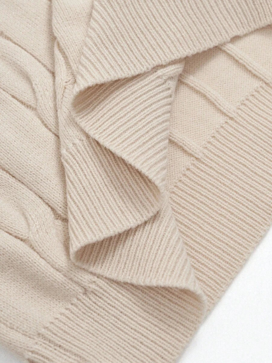 RONVE Striped Knit Half-Zip