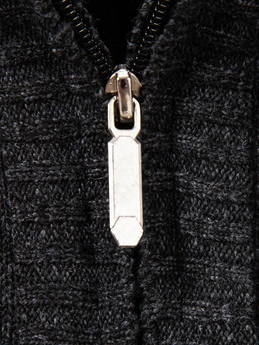 RONVE Striped Knit Half-Zip
