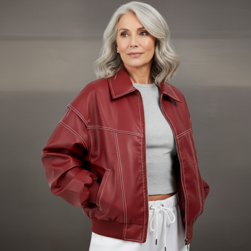 Faye™ - Oversized Leather Jacket