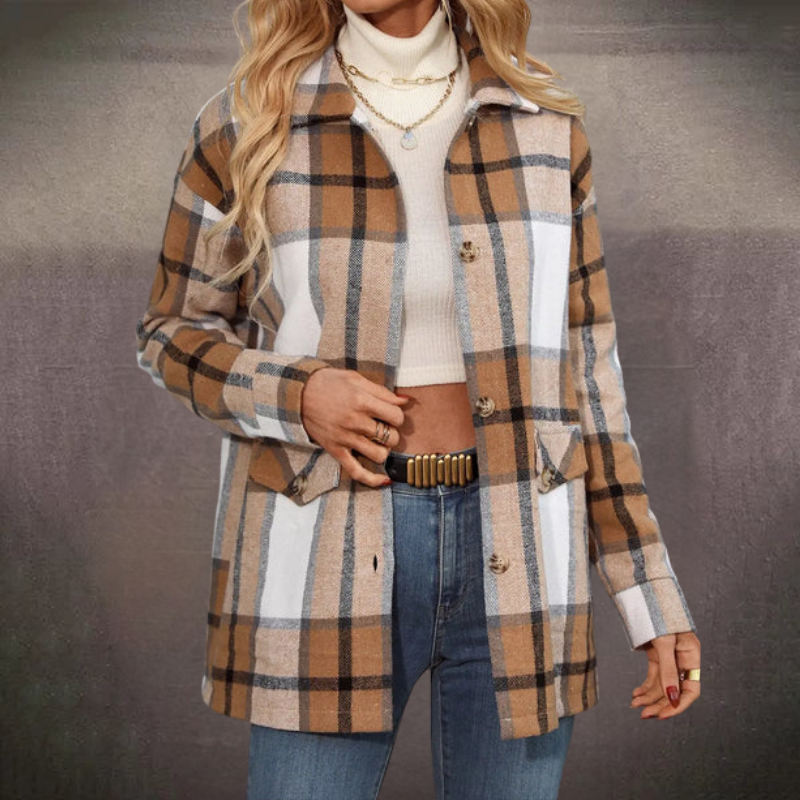 Kelly | Stylish Plaid Blazer Jacket