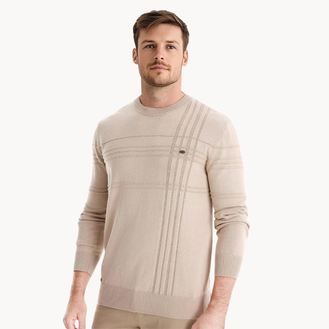 Lenoir™ | Elegant Men's Sweater with Plaid Design