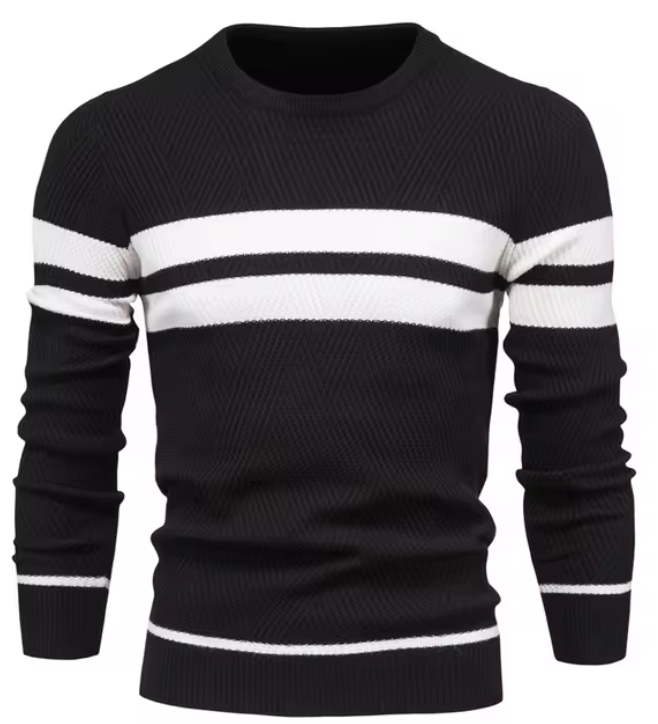 Lenoir™ | Elegant Men's Sweater with Chevron Pattern