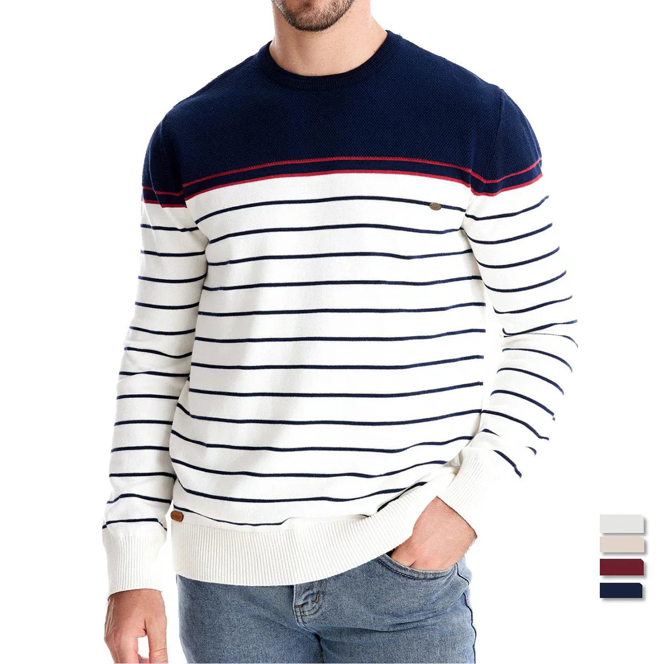 Lenoir™ | Men's Pullover with Striped Pattern