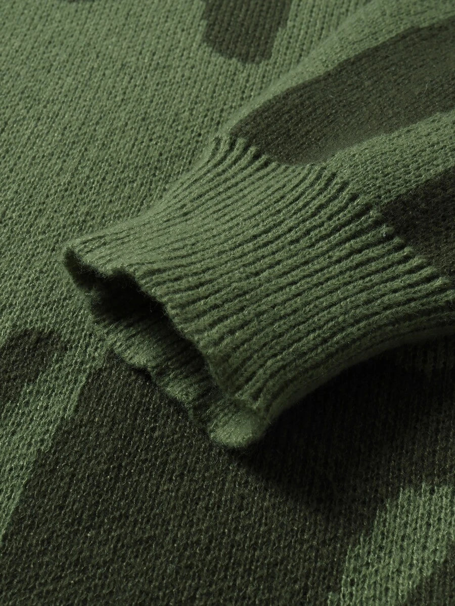 Manfinity Hypemode Casual men's sweater with Round neck, Long Sleeves, and Graphic detail