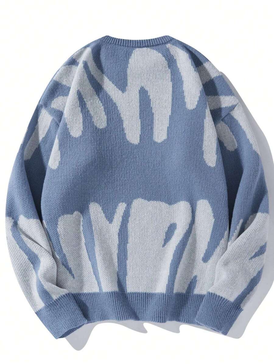 Manfinity Hypemode Casual men's sweater with Round neck, Long Sleeves, and Graphic detail