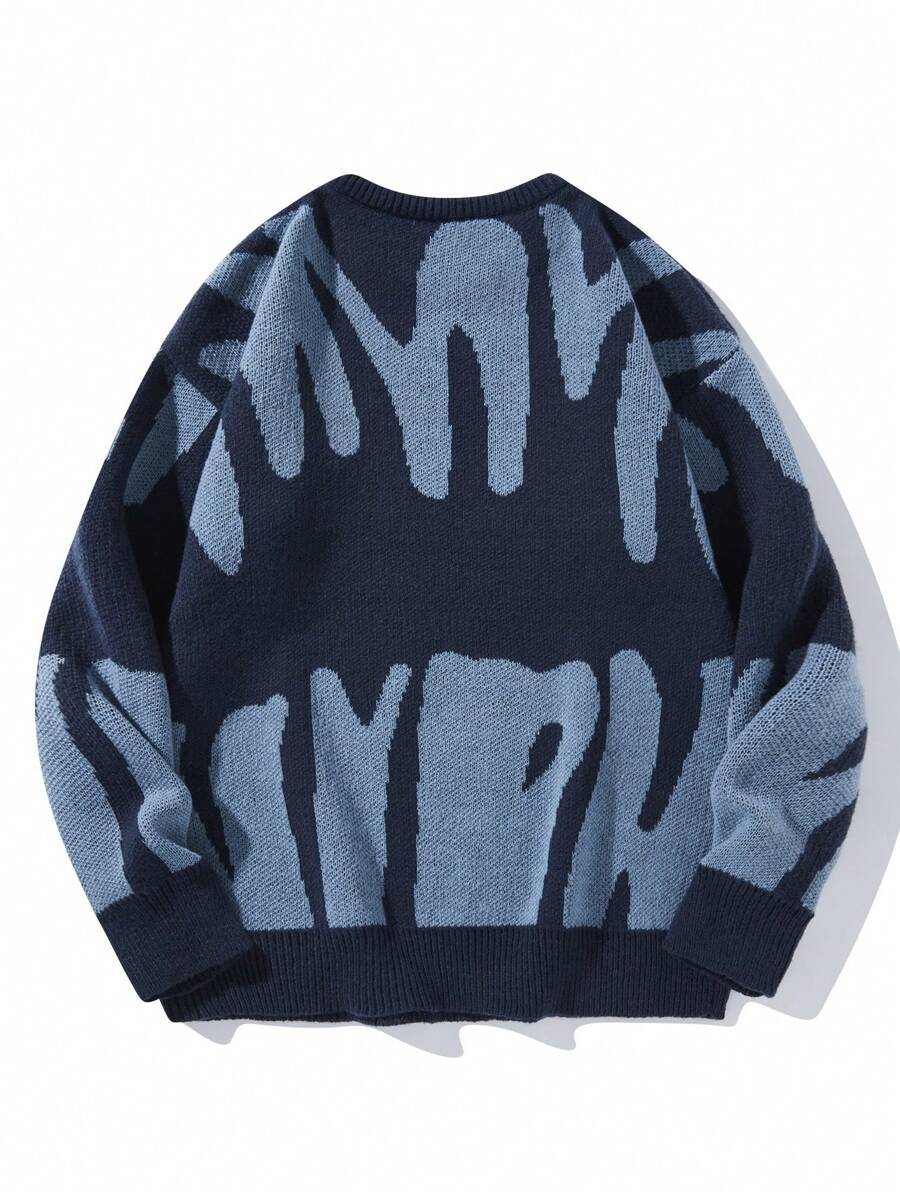 Manfinity Hypemode Casual men's sweater with Round neck, Long Sleeves, and Graphic detail