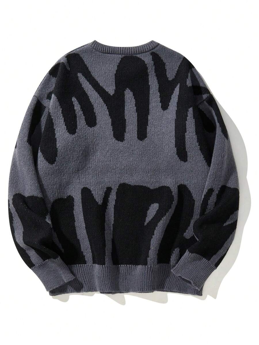 Manfinity Hypemode Casual men's sweater with Round neck, Long Sleeves, and Graphic detail