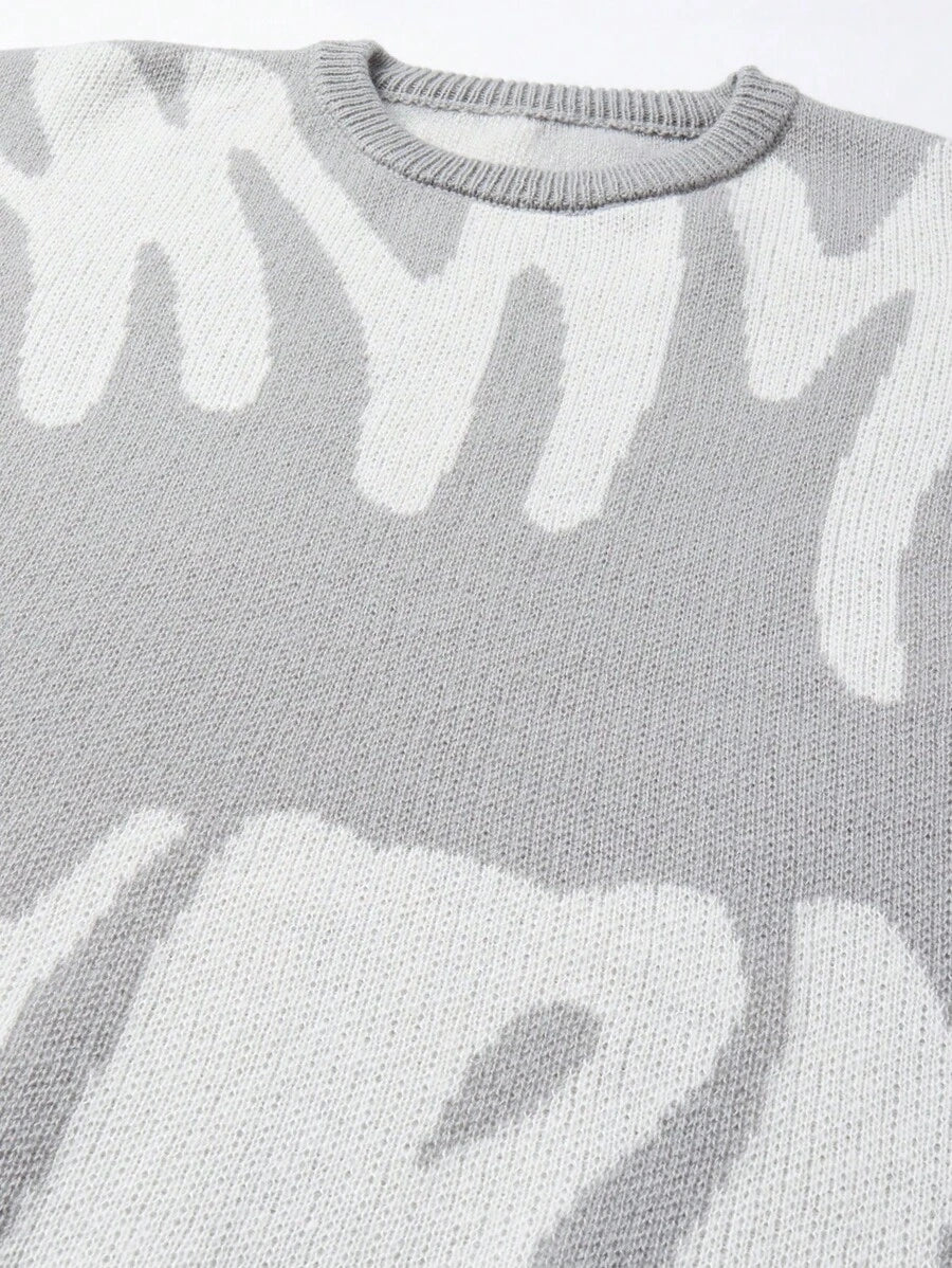 Manfinity Hypemode Casual men's sweater with Round neck, Long Sleeves, and Graphic detail
