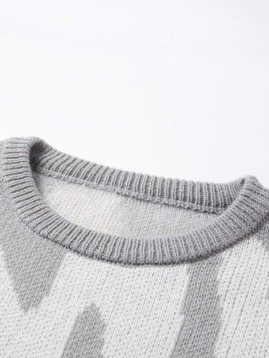 Manfinity Hypemode Casual men's sweater with Round neck, Long Sleeves, and Graphic detail