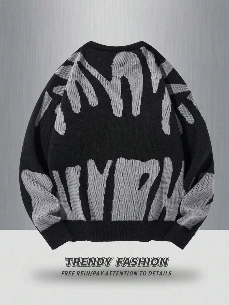 Manfinity Hypemode Casual men's sweater with Round neck, Long Sleeves, and Graphic detail