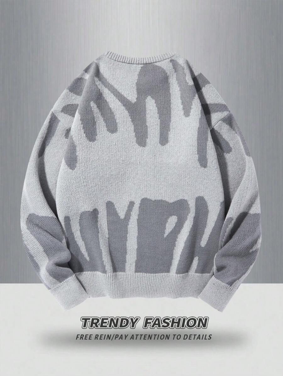 Manfinity Hypemode Casual men's sweater with Round neck, Long Sleeves, and Graphic detail