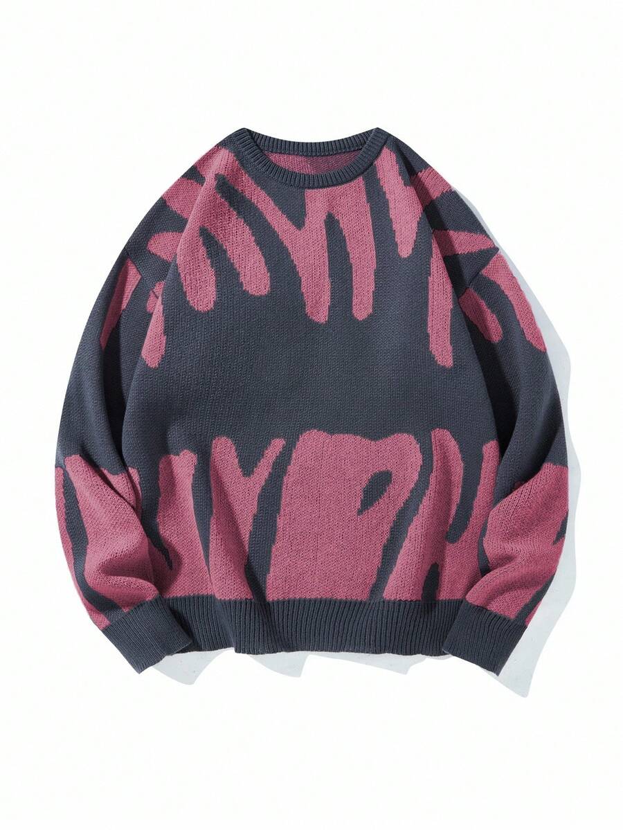 Manfinity Hypemode Casual men's sweater with Round neck, Long Sleeves, and Graphic detail