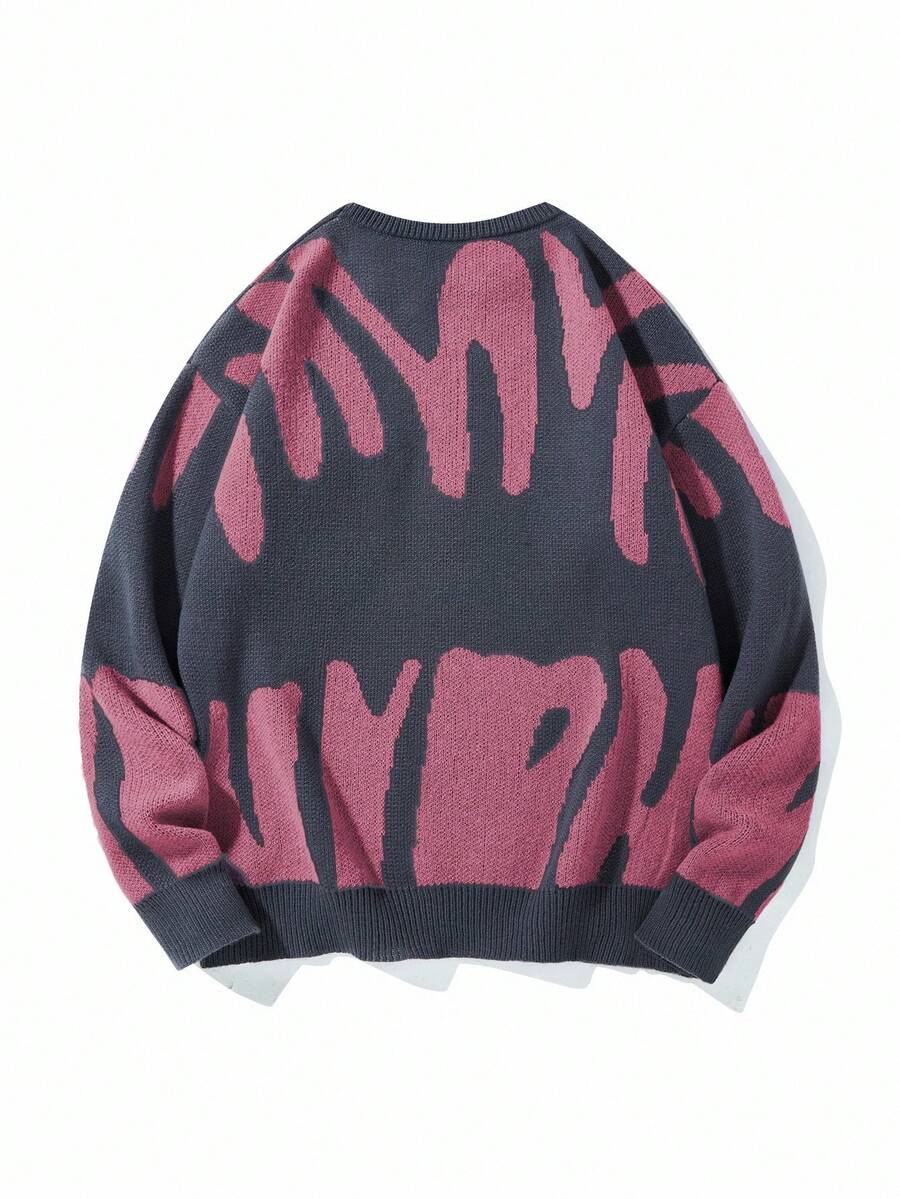 Manfinity Hypemode Casual men's sweater with Round neck, Long Sleeves, and Graphic detail