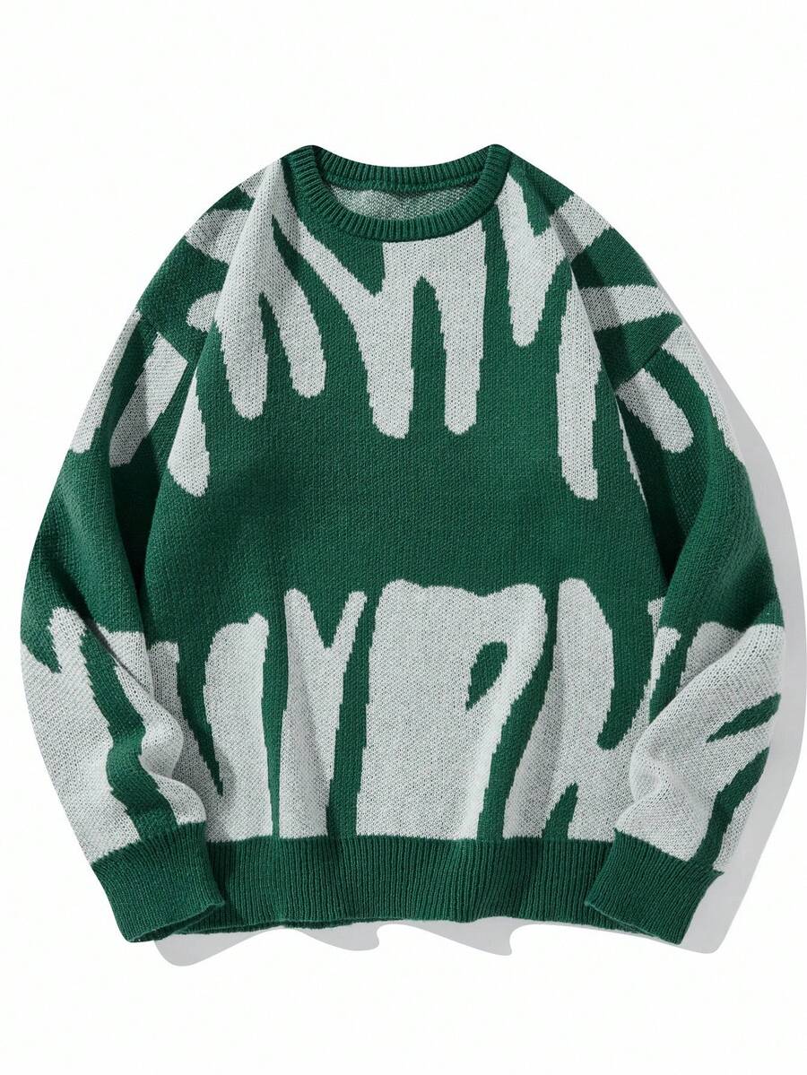 Manfinity Hypemode Casual men's sweater with Round neck, Long Sleeves, and Graphic detail