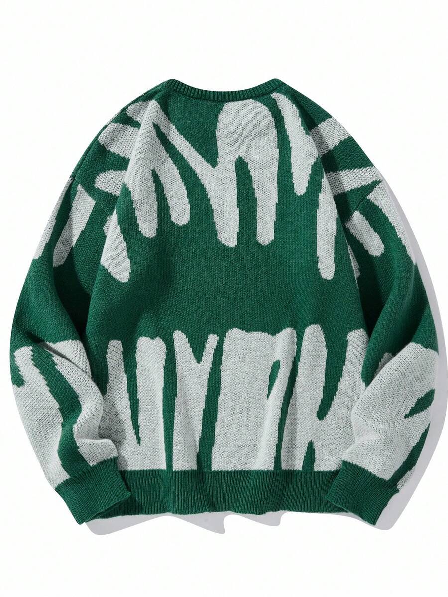 Manfinity Hypemode Casual men's sweater with Round neck, Long Sleeves, and Graphic detail