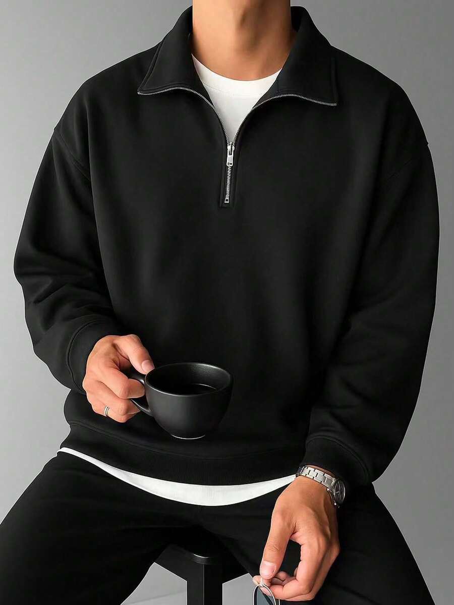 Dylan Solid Casual Zip Sweatshirt