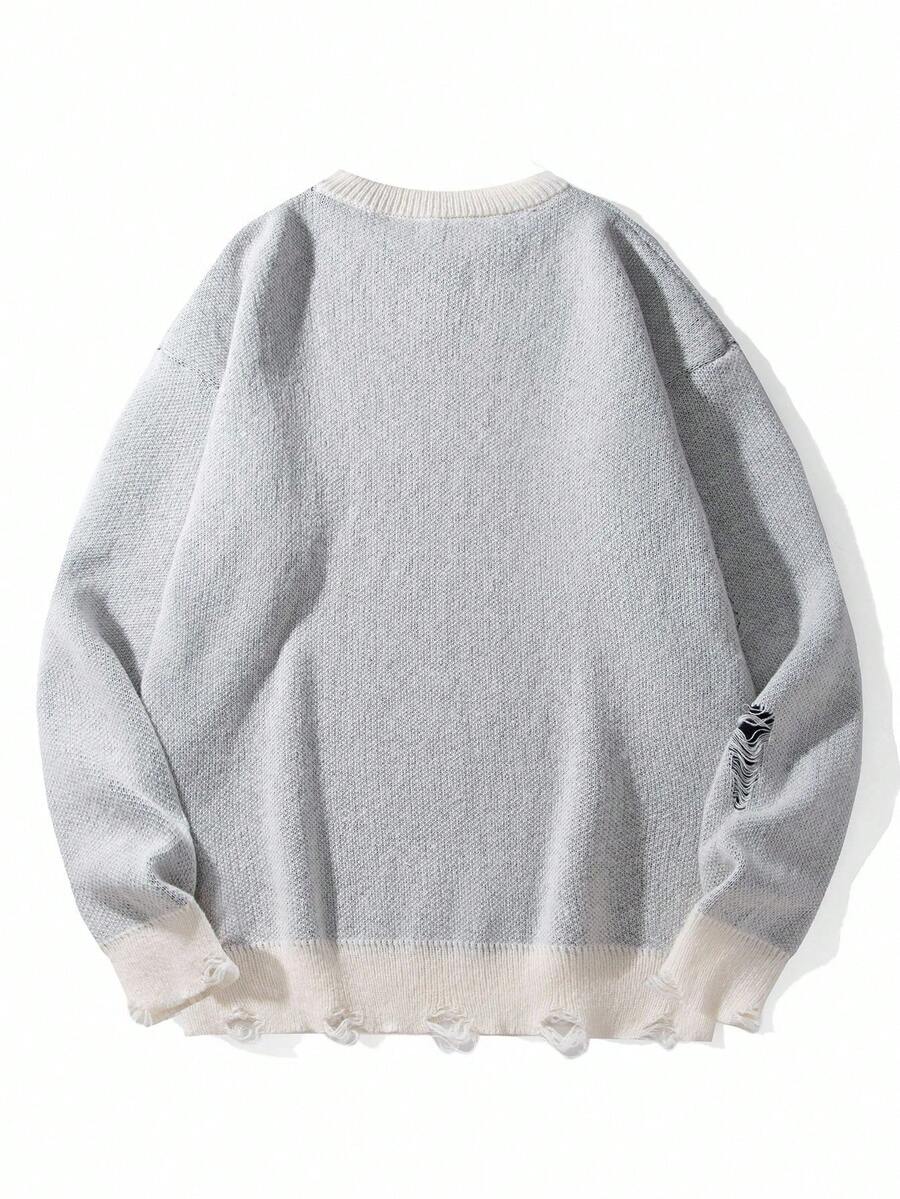 Manfinity Hypemode Casual men's sweater with Round neck, Long Sleeves, and Graphic detail