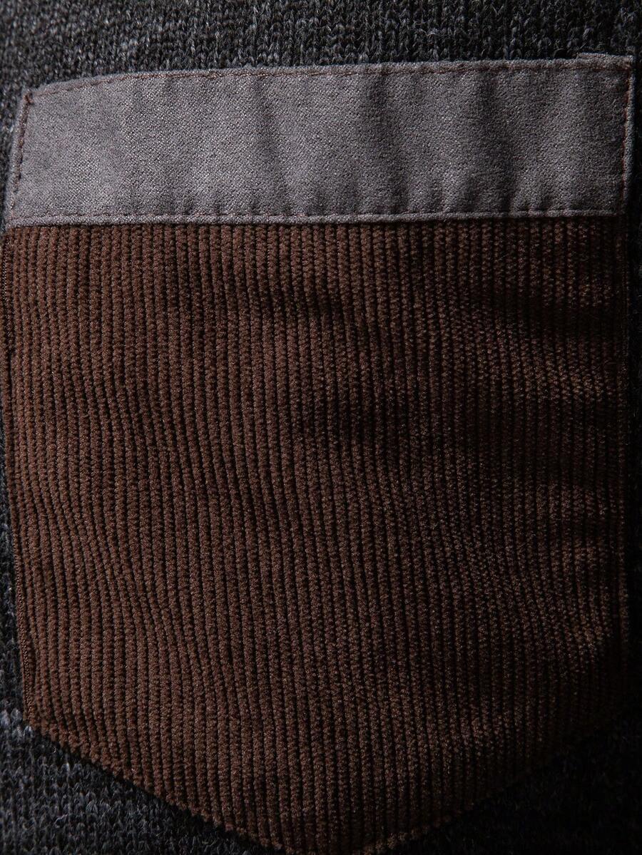 RONVE Striped Knit Half-Zip