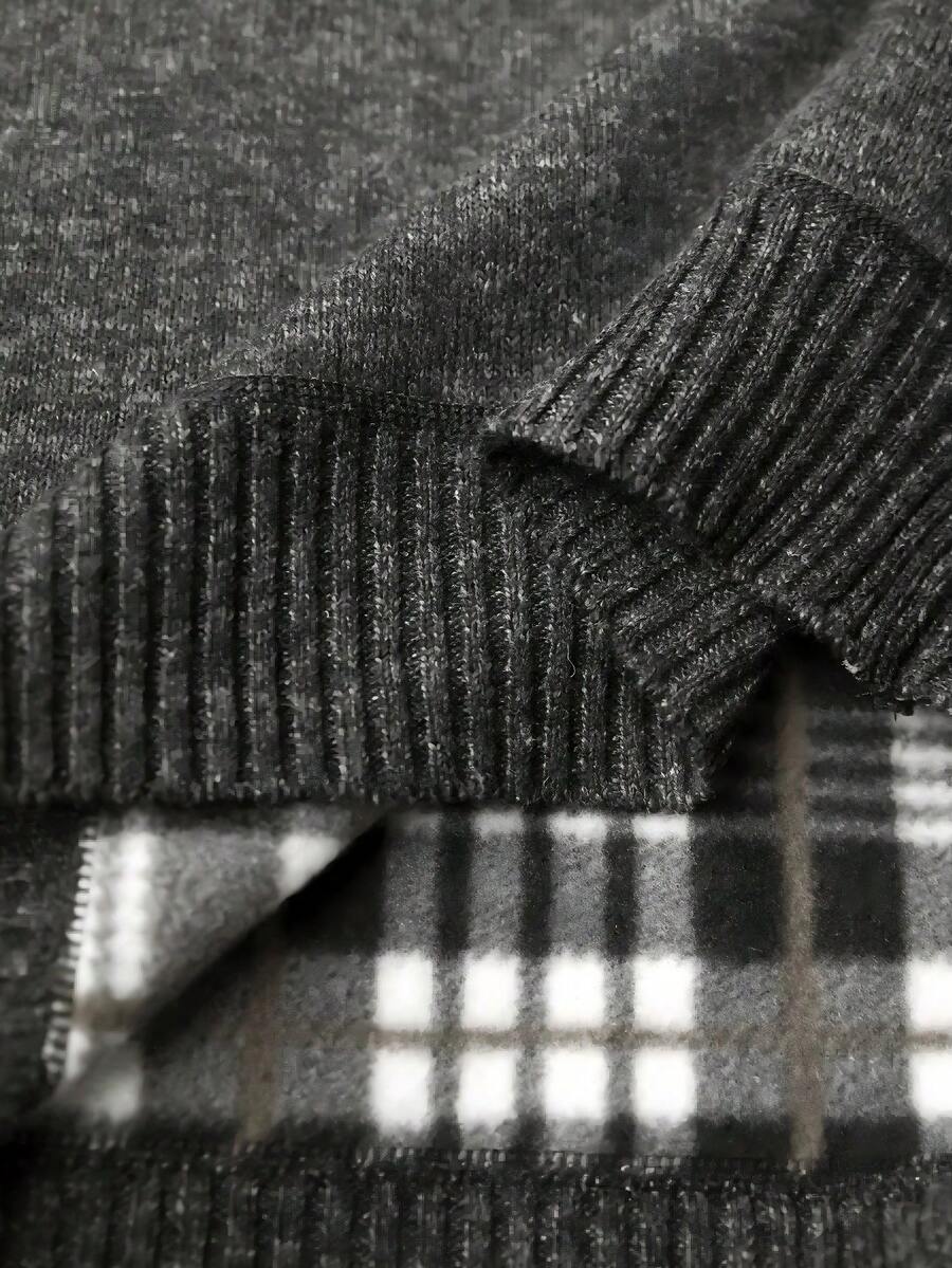 RONVE Striped Knit Half-Zip