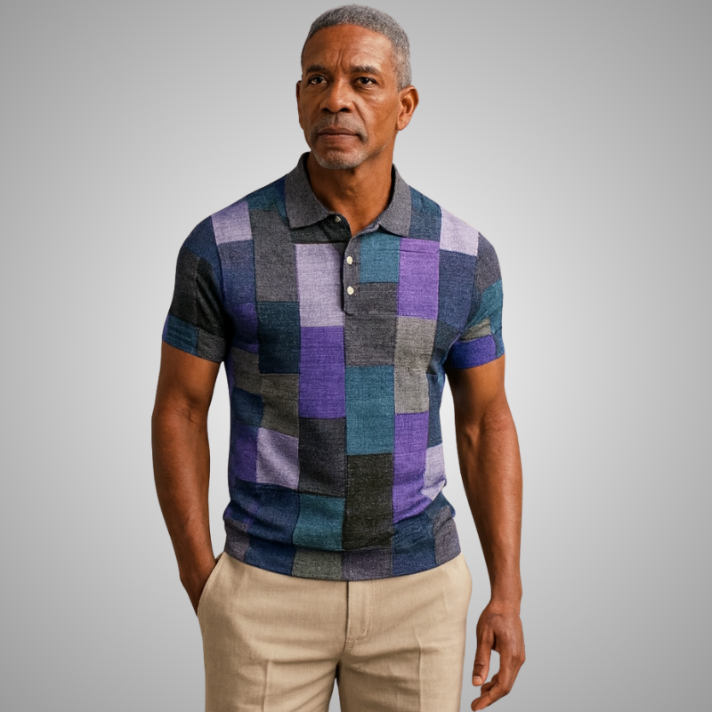 Henry | Stylish Geometric Print Polo Shirt