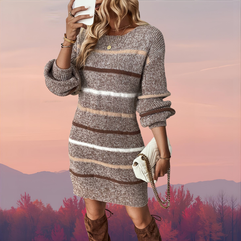 Elegant | Striped Sweater Dress