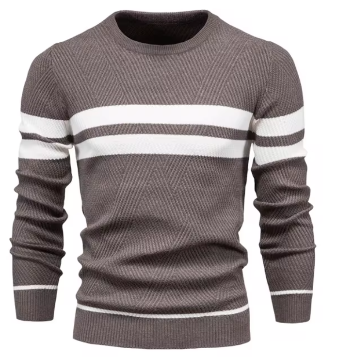 Lenoir™ | Elegant Men's Sweater with Chevron Pattern
