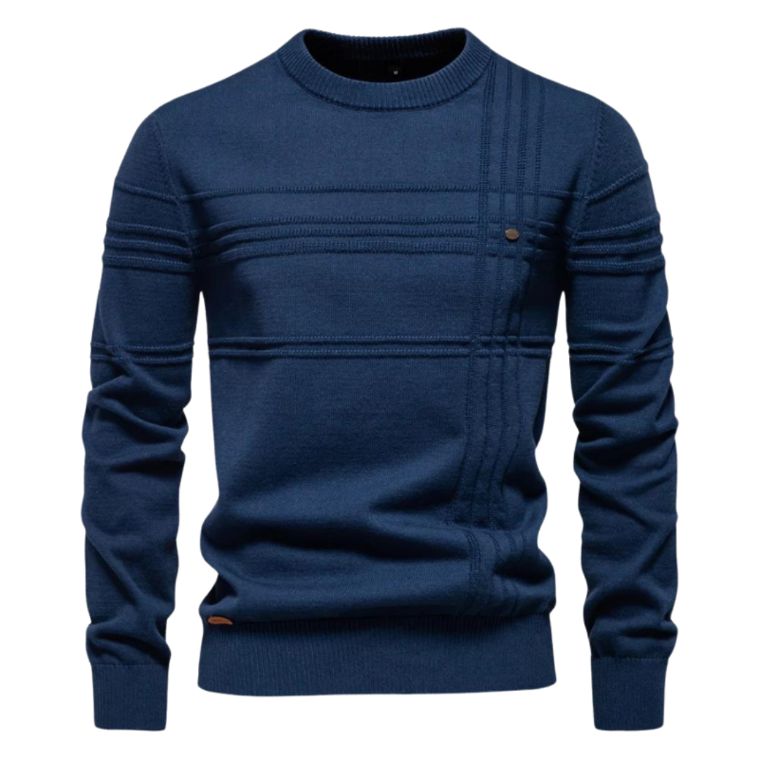 Lenoir™ | Elegant Men's Sweater with Plaid Design