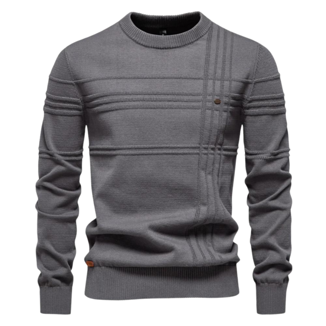 Lenoir™ | Elegant Men's Sweater with Plaid Design