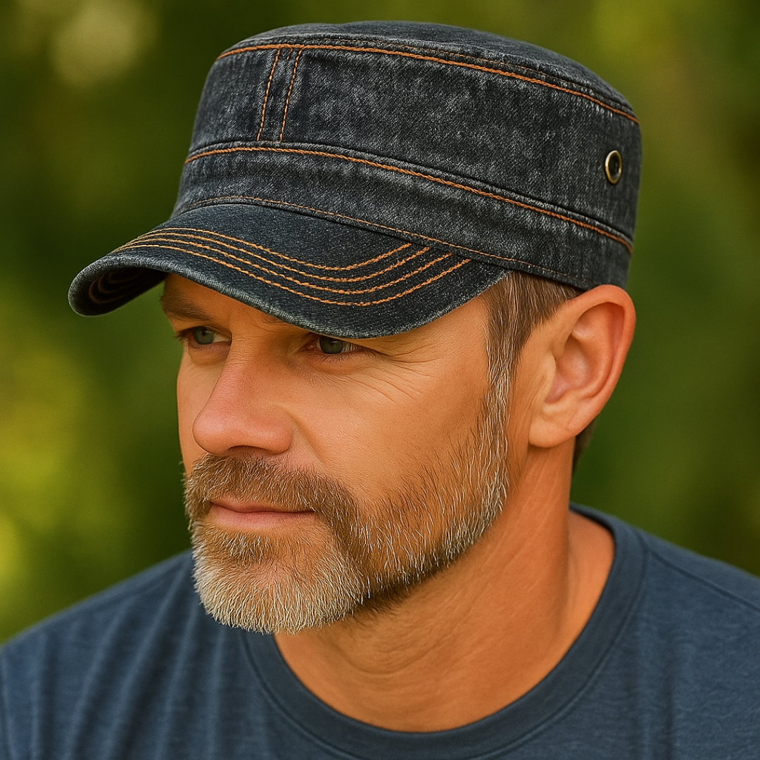 Luke | Robust vintage cap (Washed Black)